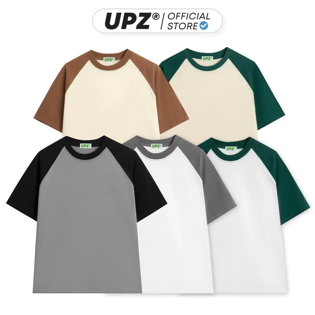 UPZ Áo Thun Cotton Raglan Unisex Nam Nữ Cơ Bản (5 Màu)