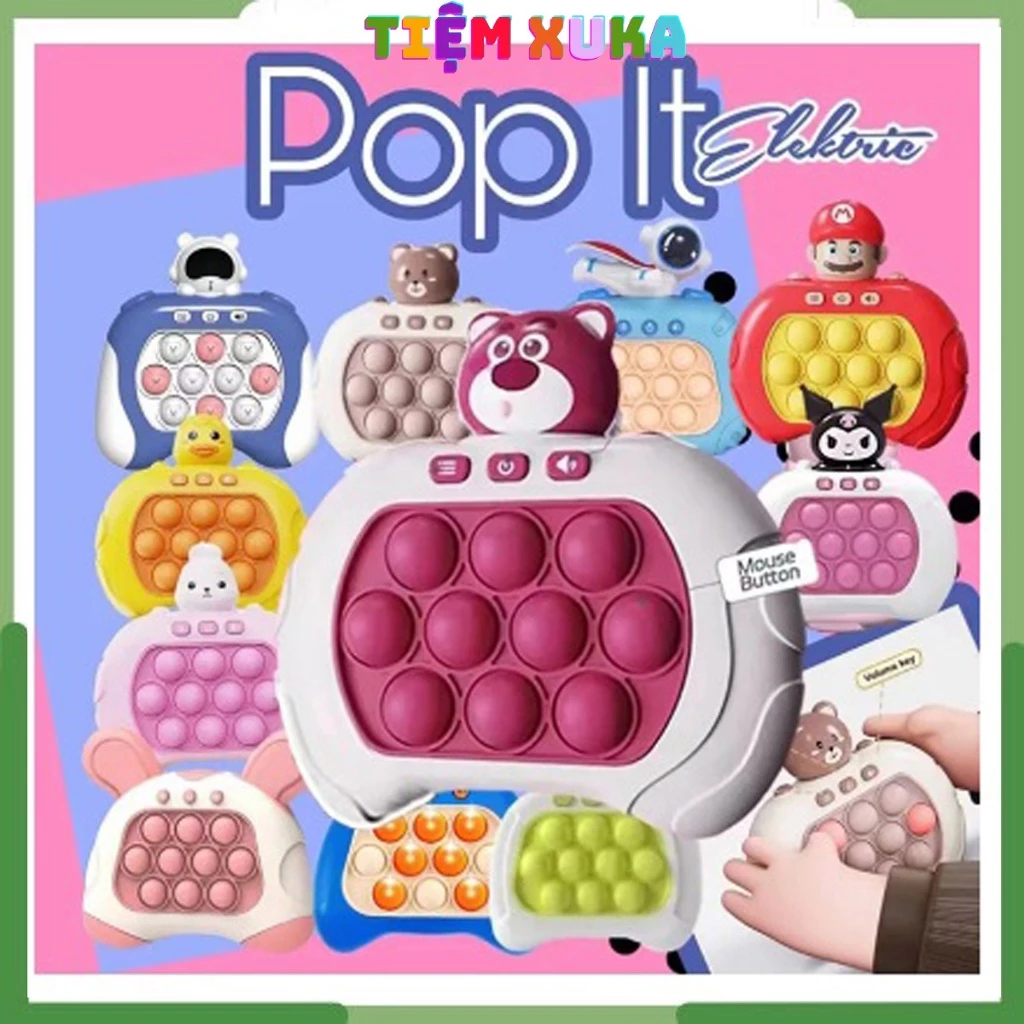 Đồ chơi Pop it thế hệ mới - máy điện tử chơi game Pop it giải trí bấm nút theo đèn nhạc với nhiều level