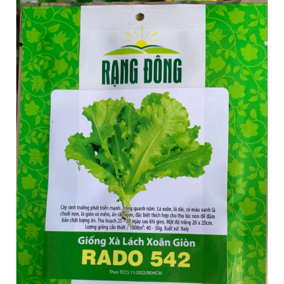 Hạt Giống Xà Lách Xoăn Giòn Rado 542 5g