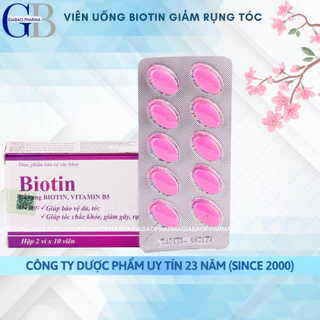 Viên uống bổ sung Biotin, Vitamin B5 giúp tóc chắc khỏe, giảm gãy rụng tóc - Hộp 20 viên