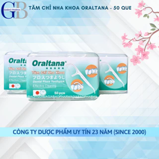 Tăm chỉ nha khoa Oraltana -Hộp 50 que - tăm kẽ răng Oral Tana, xỉa răng, chăm sóc răng lợi tiêu chuẩn xuất Nhật