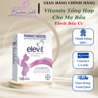 [MẪU MỚI NHẤT] Viên Uống Elevit Bầu - Vitamin Tổng Hợp Cho Mẹ Bầu, Hỗ Trợ Sức Khỏe Mẹ Sau Sinh & Đề Kháng Bé Hộp 100v