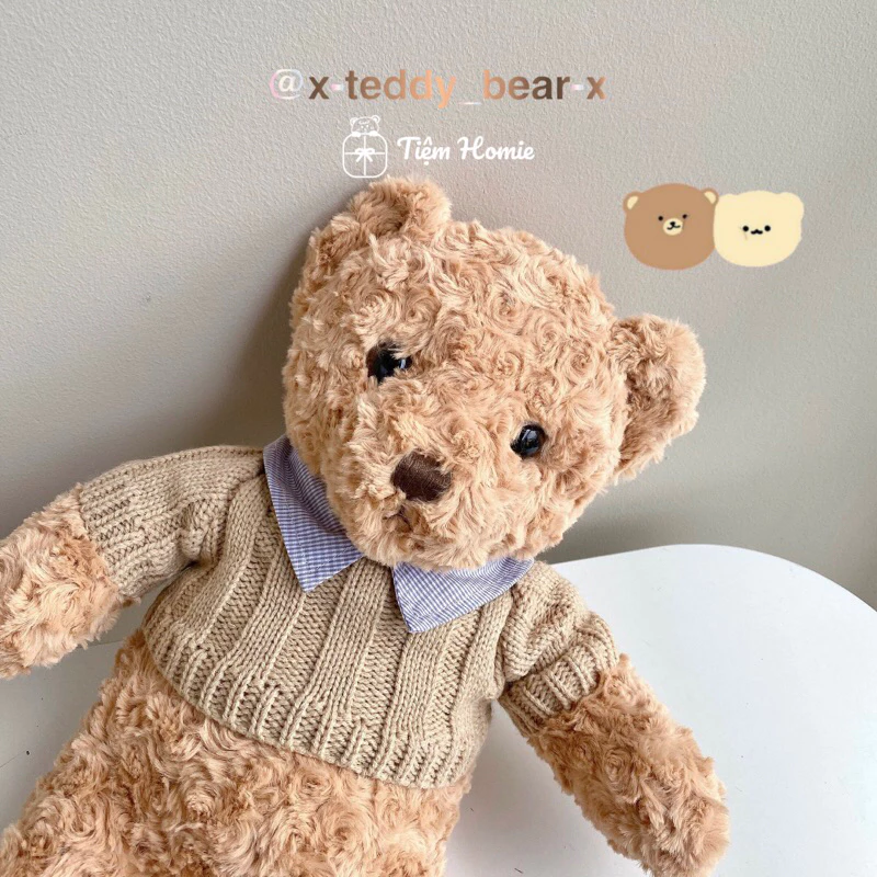 [Tự chụp/Có sẵn] Teddy áo sơ mi nhồi bông TIỆM HOMIE