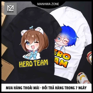 ÁO THUN HEROTEAM SAMMY SIMMY PHONG CẬN MINI WORLD UNISEX PHÔNG NAM NỮ GIA ĐÌNH CẶP ĐÔI ĐEN TRẮNG HỒNG SIZE TRẺ EM C