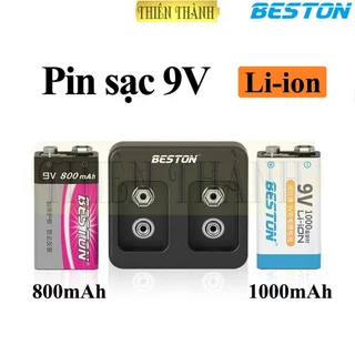 Pin sạc 9V BESTON,bộ sạc 9V BESTON M7005,pin sạc Li-ion 9V,pin 9V Lithium(8.4V),9V 800mAh,1000mAh,(7005,800,1000)