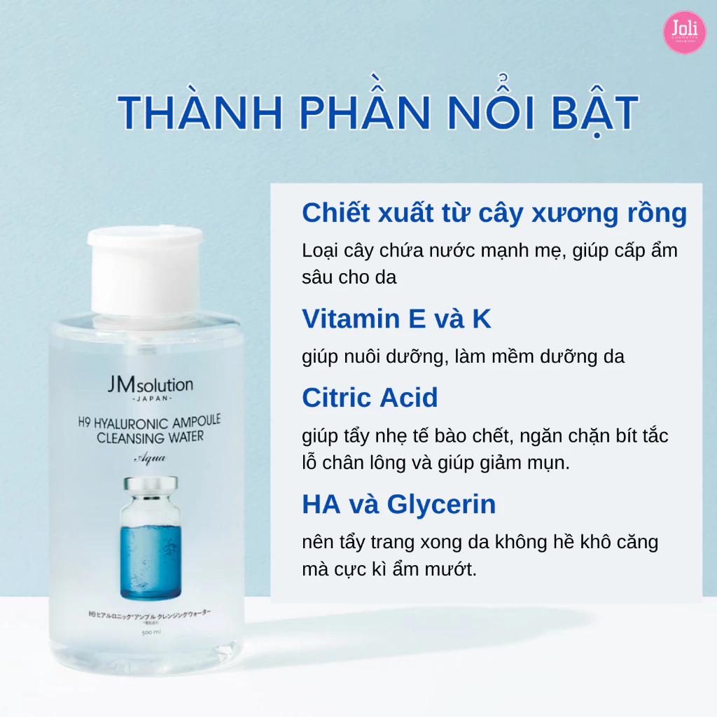Nước tẩy trang JM Solution JMSolution dịu nhẹ lành tính 500ml 850ml