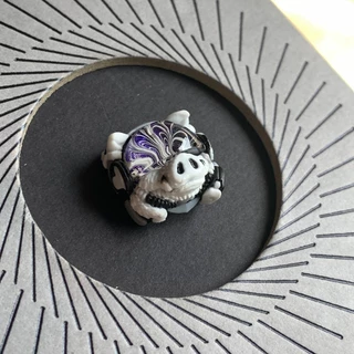 Keycap Artisan nút bàn phím cơ Porcus 001 trắng đen