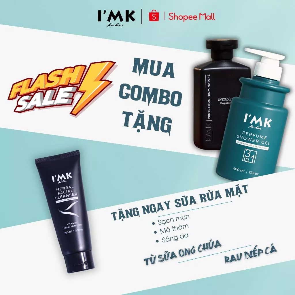 Combo Sữa Tắm Gội Thảo Dược Nước Hoa & Tinh Chất Vệ Sinh Nam Thảo Dược Chính Hãng I'MK