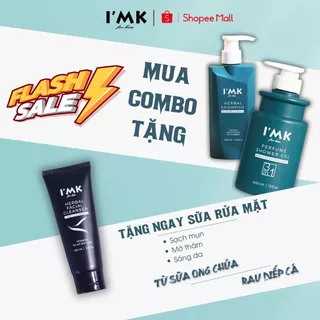 Combo Dầu Gội Nam Thảo Dược Sạch Gàu & Sữa Tắm Nam 3in 1 Thảo Dược Nước Hoa Cao Cấp I'MK