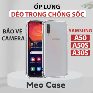 Ốp lưng Samsung A50, Samsung A30S, Samsung A50S, TPU dẻo trong suốt chống sốc, ốp điện thoại bảo vệ viền camera