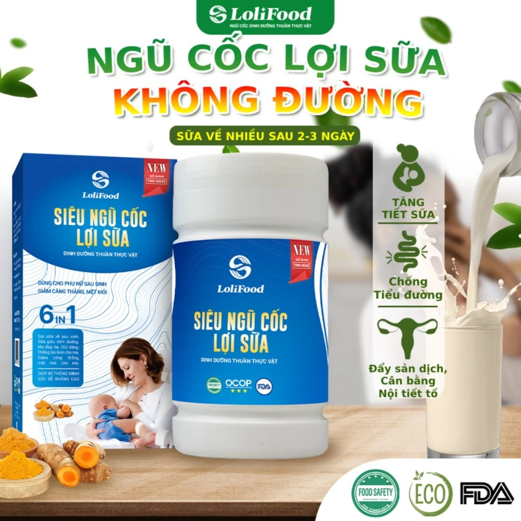 NGŨ CỐC LỢI SỮA KHÔNG ĐƯỜNG LOLIFOOD 500g Lợi Sữa Và Tốt Cho Sức Khỏe Mẹ Tiểu Đường Thai Kỳ