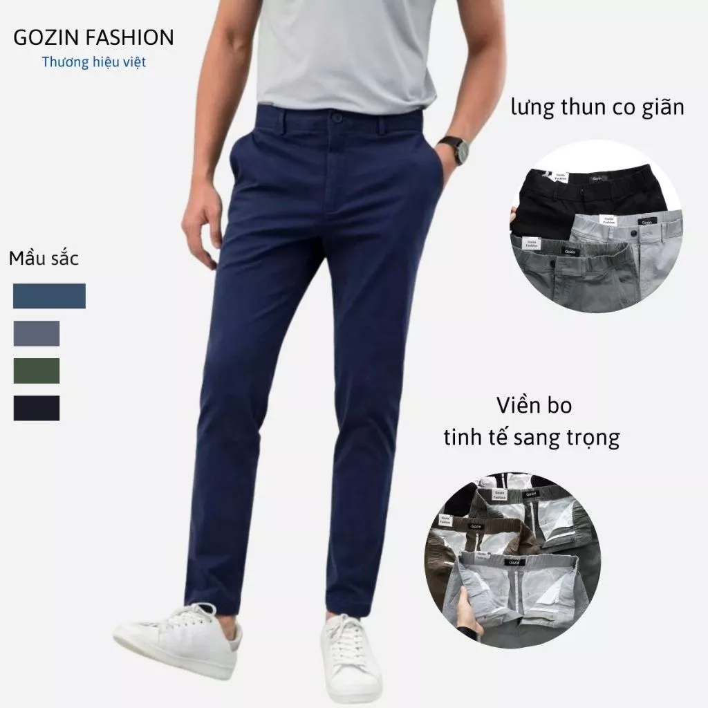 Quần kaki nam Gozin Fashion chất vải kaki cotton CỰC ĐẸP mềm mịn, co giãn và thấm hút mồ hôi tốt