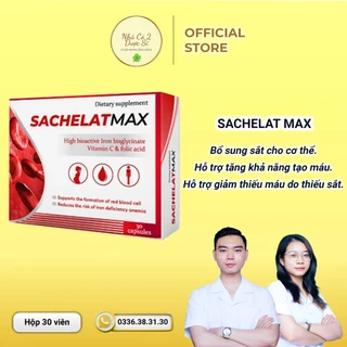Viên uống Sachelat Max – Sắt hữu cơ từ châu Âu - Bổ sung sắt và vitamin cho cơ thể - hộp 30 viên