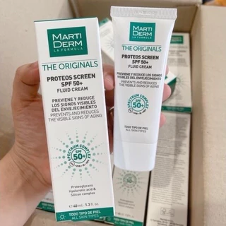 Kem chống nắng Phổ rộng Marti  Derm The Originals Proteos Screen SPF50+ Fluid Cream- ngừa lão hoá, mờ nám