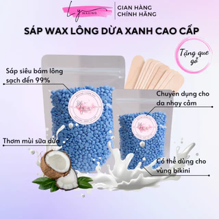 Sáp Wax Lông nóng Sữa Dừa Xanh LY WAXING Cao cấp siêu bám lông, chuyên dụng wax bikini, nách, toàn thân tặng kèm que wax