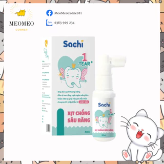 Xịt Chống Sâu Răng Cho Bé SACHI Ngăn Ngừa Mảng Bám Giảm Hôi Miệng 30ml cho bé từ 1 tuổi