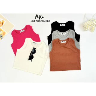 Áo Croptop Ba Lỗ Bé Gái Chất Zip Co Giãn Mềm Mịn Thoáng Mát Cho Bé Yêu