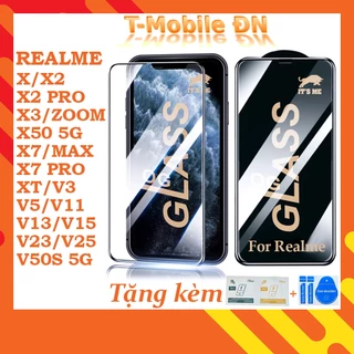 Kính cường lực Realme X X2 X3 ZOOM X50 X7 MAX XT V11 V13 V15 V23 V25 V3 V50S V5 PRO 5G Full Màn OG ESD