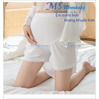 Quần đùi bầu mặc trong váy MS Mombaby chất lụa mát form to ống rộng co giãn 4 chiều 2201