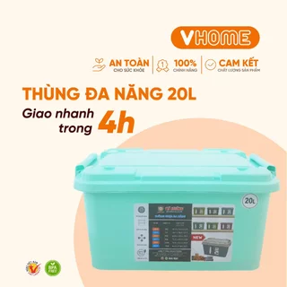 [Hỏa Tốc HCM] Thùng Nhựa Đựng Đồ Đa Năng 20L Có Bánh Xe Nhựa VĨ HƯNG - 6814