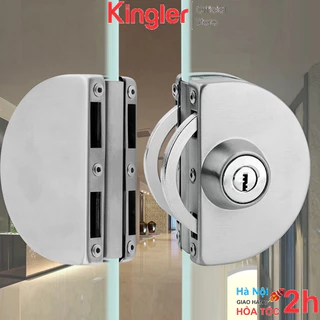 Khóa Cửa Lùa Kính, Khóa Bán Nguyệt Inox, Khóa Bán Nguyệt Cửa Kính 10- 12 ly, Không Khoan Cắt Kính,Tiện Dụng Kingler 3205