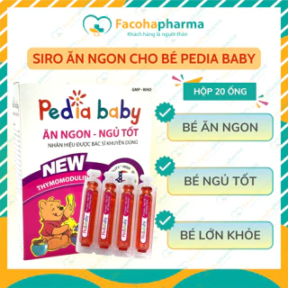 Siro ăn ngon cho bé Pedia Baby giúp bé ăn ngon, ngủ tốt bổ sung DHA, Calcium nano màu hồng 1 Hộp 20 Ống TPN8.6