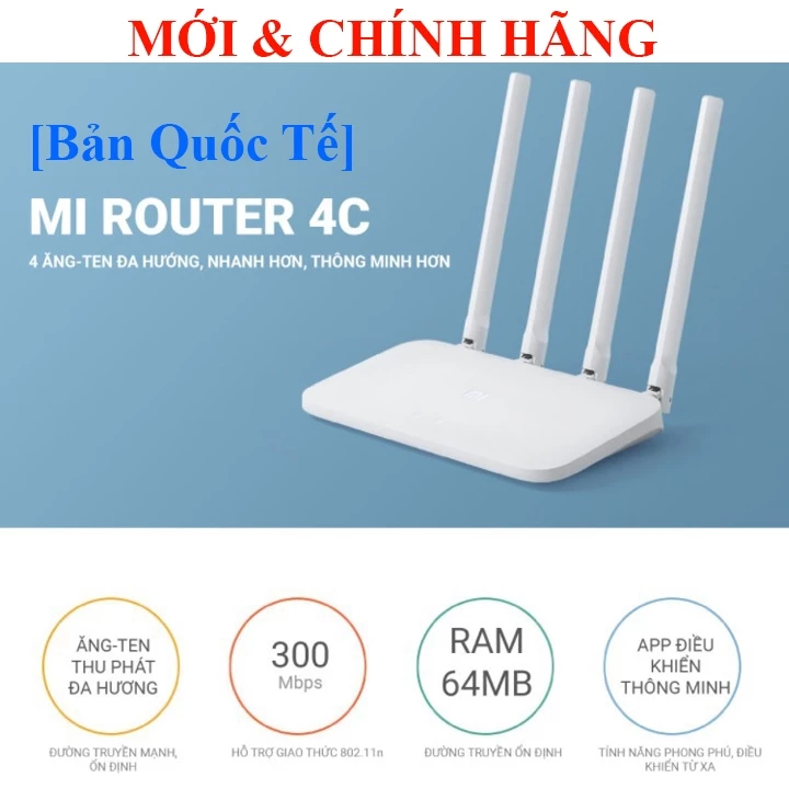 Bộ Phát Wifi Tốc độ 300Mbps Hỗ trợ 64 thiết bị Xiaomi Mi Router 4C Quốc Tế, Repeater Pro, 4A, Redmi AC2100, AX3000