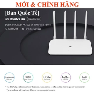 Bộ Phát Wifi Tốc độ AC1200 Băng tần kép Xiaomi Mi Router 4A Quốc Tế Tiếng Anh, 4C 300Mbps