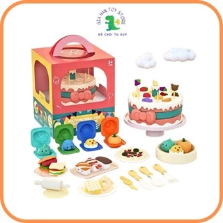 Đồ chơi trang trí bánh sinh nhật kèm đất nặn Gia Hân Toys - Đồ chơi đất nặn bánh sinh nhật cho bé thoả sức sáng tạo