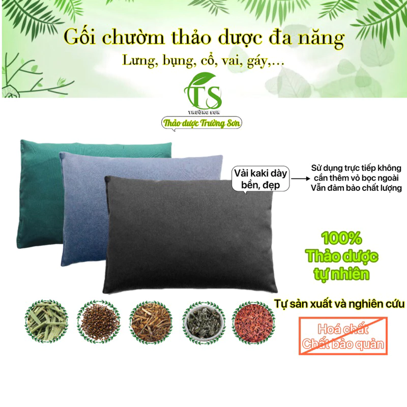 Gối chườm nóng thảo dược - Gối thảo dược cổ, vai, gáy - Gối chườm thảo dược đa năng - Gối chườm thảo dược lò vi sóng