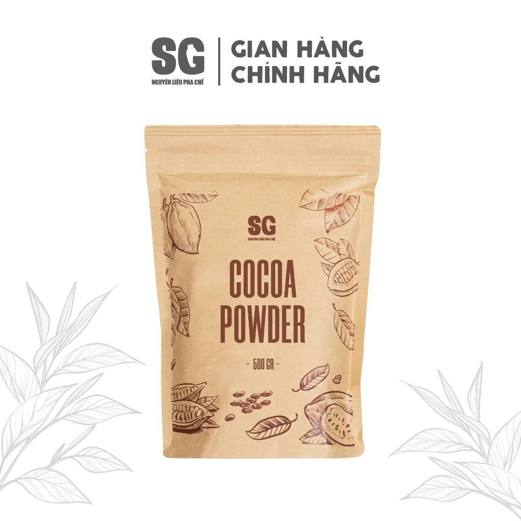 Bột Cacao Nguyên Chất 100% Không Đường, Tỷ lệ bơ béo tự nhiên, Vị đắng đậm | Túi 500g | Nguyên Liệu Pha Chế SG