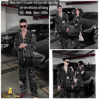 [Có sẵn] [Rẻ vô địch]Đồ Bộ Mặc Nhà Pijama Nam Nữ Couple Cộc và Dài Tay Cao Cấp - Đồ Ngủ Lụa Quảng Châu