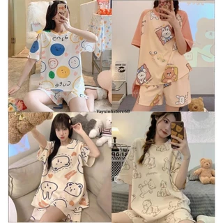 Bộ ngủ đùi cute xinh xắn 9086 ❤️‍🔥 Bộ mặc nhà dễ thương ❤️‍🔥 Đồ ngủ nữ