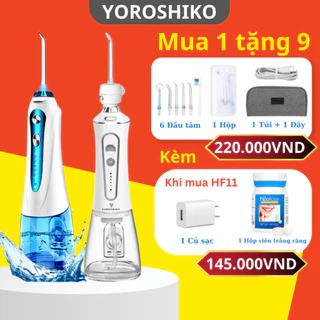 Máy Tăm Nước Yoroshiko HF-11P Cao Cấp  kèm Xịt Trắng Răng thơm miệng Bảo Hành  24 tháng