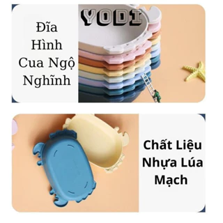 Đĩa Nhựa Lúa Mạch Hình Cua Ngộ Nghĩnh Đáng Yêu Đựng Thức Ăn, Trái Cây, Bánh Kẹo Giúp Bữa Ăn Của Bé Thêm Sinh Động