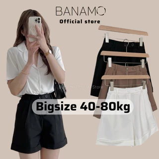 Quần short nữ Banamo Fashion short 2 khuy gấu gập 6320