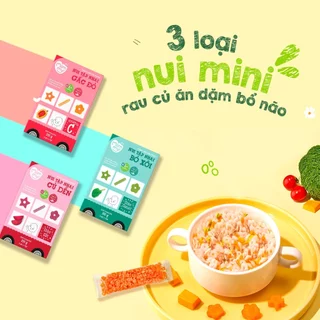 Nui mini rau củ Mămmy cho bé mới ăn dặm tập nhai trên 6 tháng, Hộp/ 100g