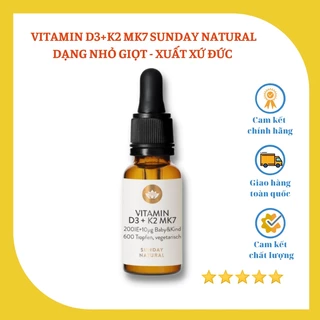 Vitamin D3 K2 Mk7 Sunday Natural Của Đức Hỗ Trợ Xương Chắc Khỏe Cho Bé Chính Hãng 20ml K2D3 Hấp Thụ Canxi