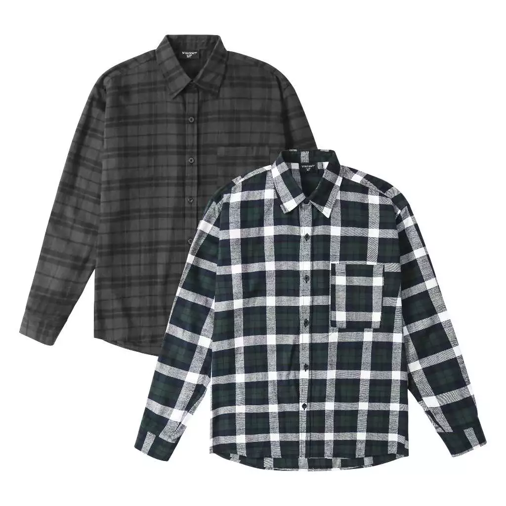 Áo Sơ Mi Tay Dài Caro Vincent Unisex Local Brand Vải Kate Nhung