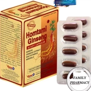 Homtamin Ginseng(hộp 60 viên)_Bổ sung vitamin, Giảm mệt mỏi, Chống Stress, suy nhược cơ thể