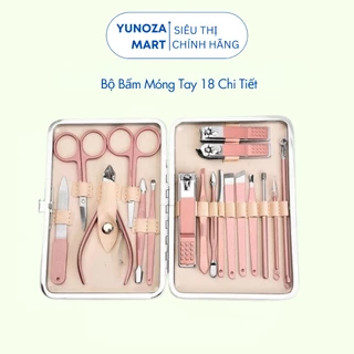 Bộ Dụng Cụ Bấm Móng Tay 18 món - Bộ Cắt, Bấm Dũa Móng Tay 18 Chi Tiết Nail Cao Cấp (YUNOZA MART)