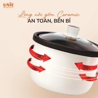 Nồi kho hầm chuyên dụng UNIE USC208, Dung tích 2L, 8 chức năng kho hầm, Lòng nồi gốm Ceramic cao cấp