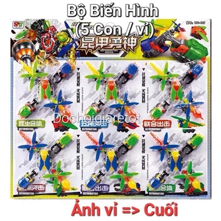 Bộ 5 con bọ chiến binh quái thú biến hình thành 1 robot (giá của 1 vỉ 5 con) siêu rẻ