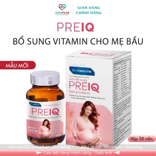 [Mẫu mới] Viên uống PreIQ - Bổ sung vitamin hỗ trợ sức khỏe cho mẹ bầu - Hộp 30 viên.