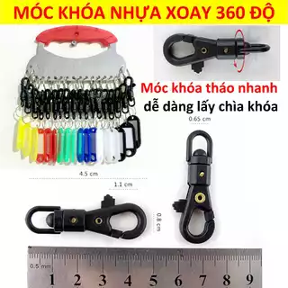 Combo 50 móc khóa nhựa xoay K360 dễ dàng tháo Thẻ chìa khóa ra khỏi chùm Móc chìa khóa name tag thẻ tên vali magic1