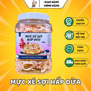 1KG Khô Mực Xé Sợi Hấp Nước Cốt Dừa - Loại 1 Hàng Mới Tươi Ngon Ngọt Mềm - Ăn Vặt Siêu Rẻ