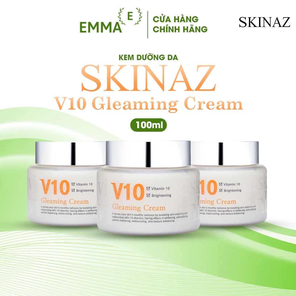 Kem V10 Skinaz Hàn Quốc Chính Hãng 100ml - V10 Gleaming Cream Skinaz