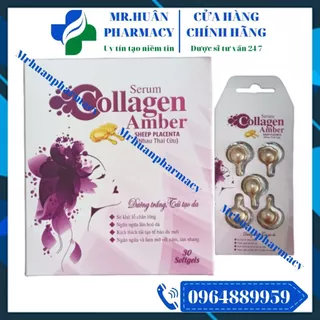 Serum Collagen Amber (Vỉ 5 viên) - Dưỡng trắng, tái tạo da, ngăn ngừa lão hoá da, làm mờ nám