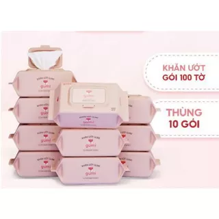 COMBO Khăn giấy ướt Gumi gói 100 tờ không mùi cho bé khăn ướt khăn lau em bé- Baby Store