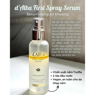 XỊT KHOÁNG D’ALBA FIRST SPRAY 50ML CĂNG BÓNG DA